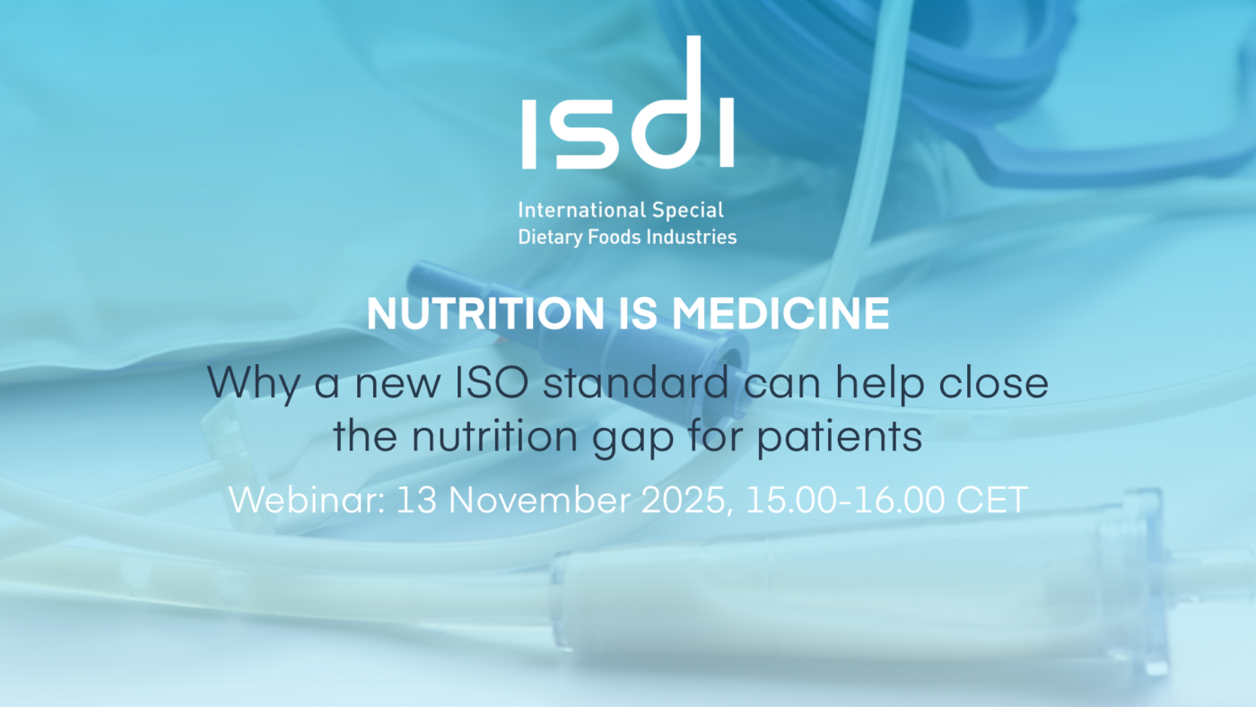 Webinar: Nutrition is medicine – why a new ISO standard can help close the nutrition gap for patients Webinar: Nutrition is medicine – why a new ISO standard can help close the nutrition gap for patients